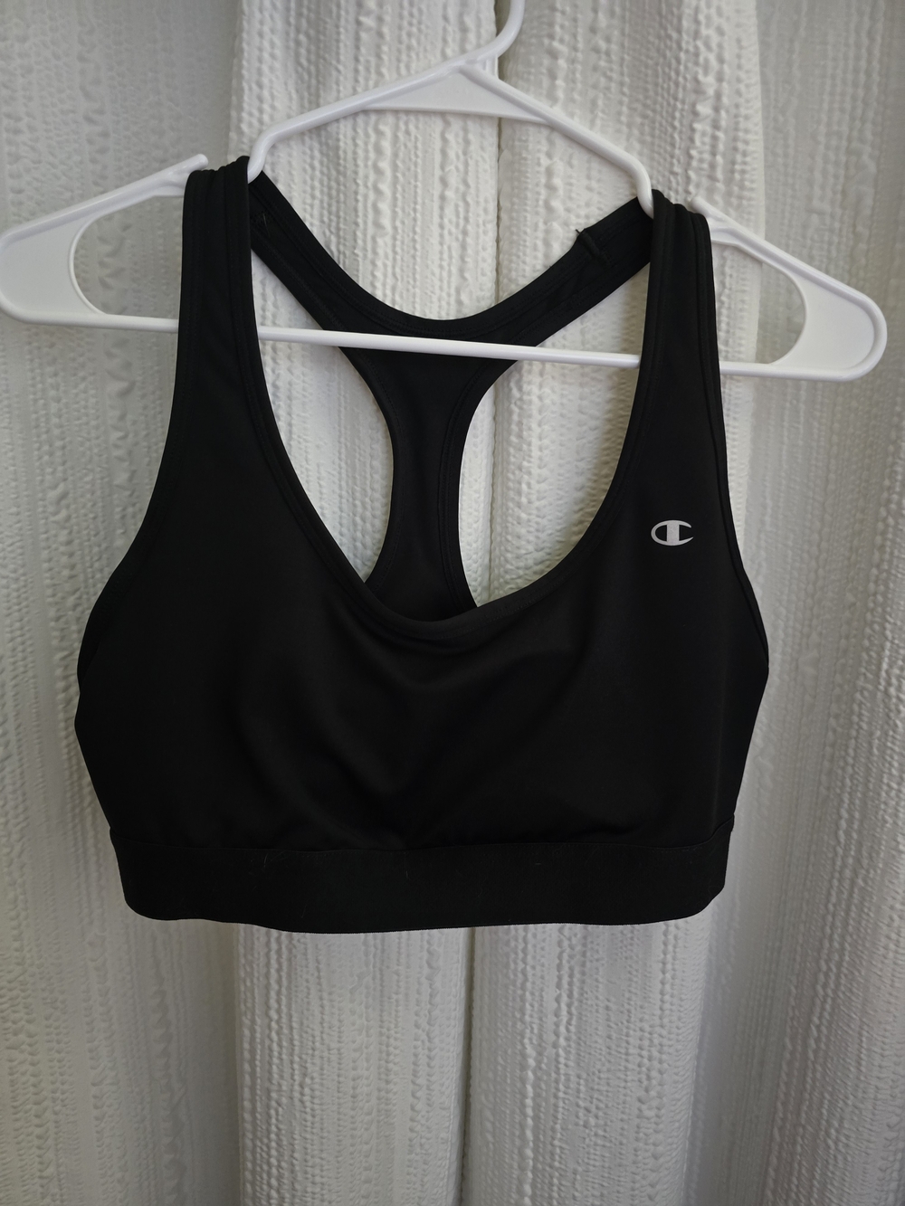 Womens XL Champion Black Racerback Compression Sports Bra